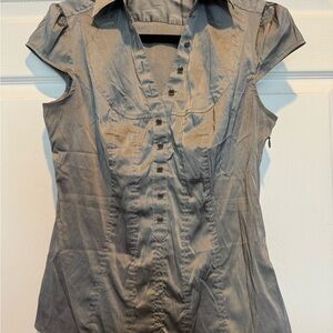 Express Gray Cap Sleeve Blouse